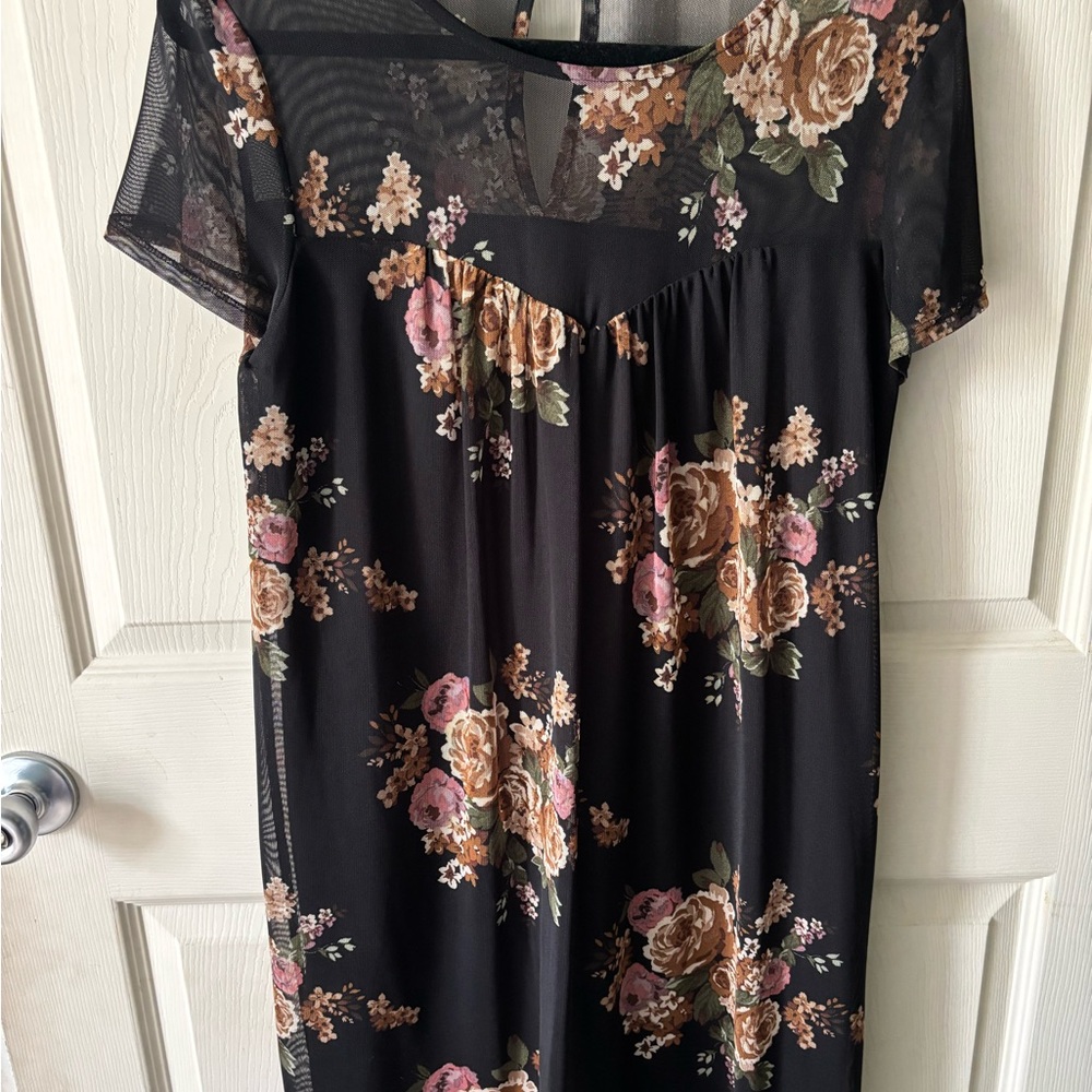 Floral Black Dress